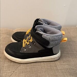 Cat & Jack Black boots with Yellow Laces